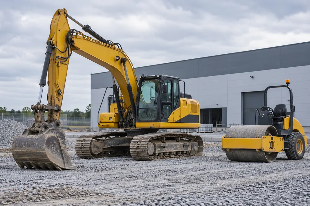 Plant Hire equipment at a UK commercial site