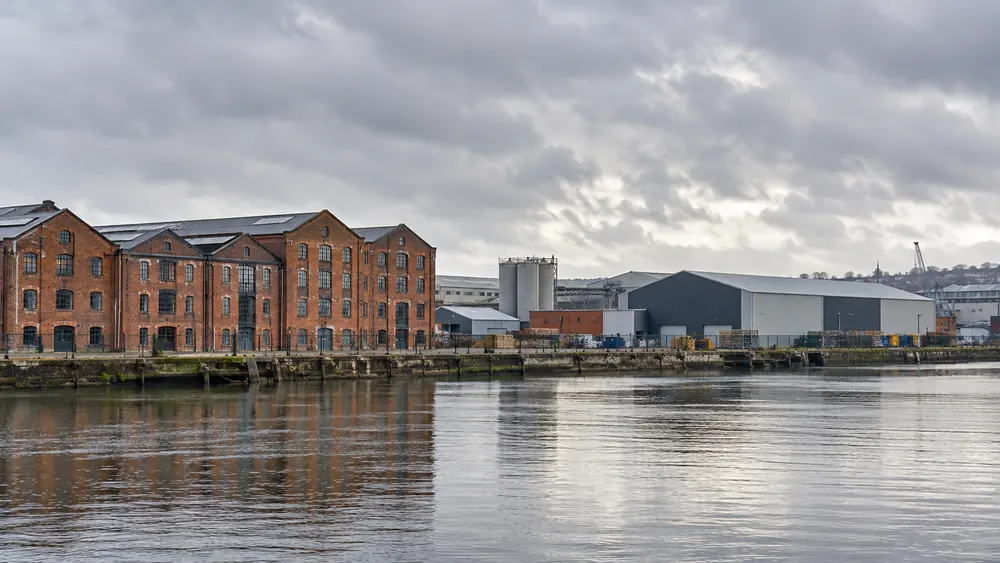 Industrial waterfront buildings in Bristol