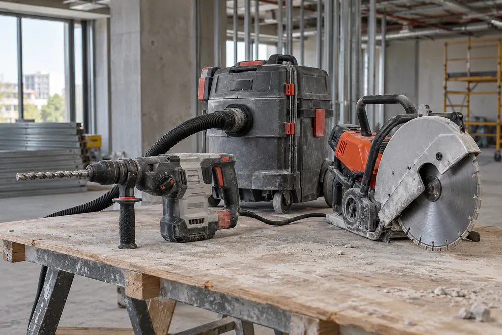 Tool Hire equipment at a UK commercial site
